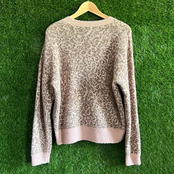 Madewell Leopard Pink Fuzzy Sweater Wool Blend - Picture 2 of 5